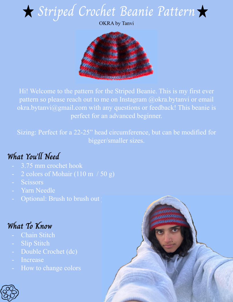 Striped Beanie Pattern